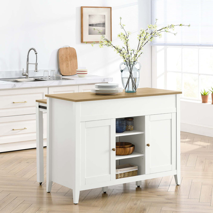 Hayes Kitchen Island in Oak White