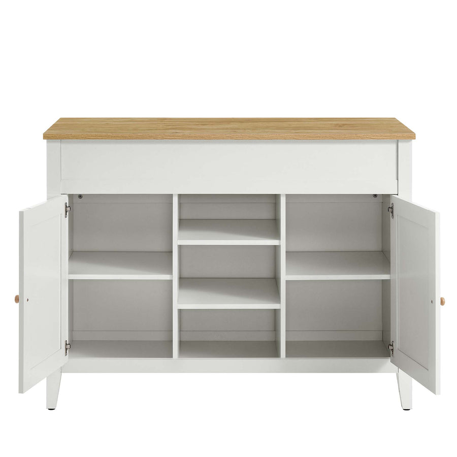Hayes Kitchen Island in Oak White