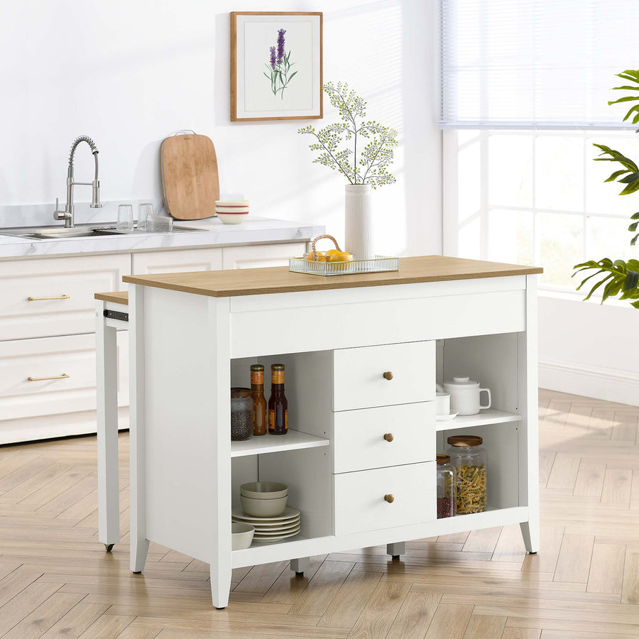 Dexter Kitchen Island in Oak White