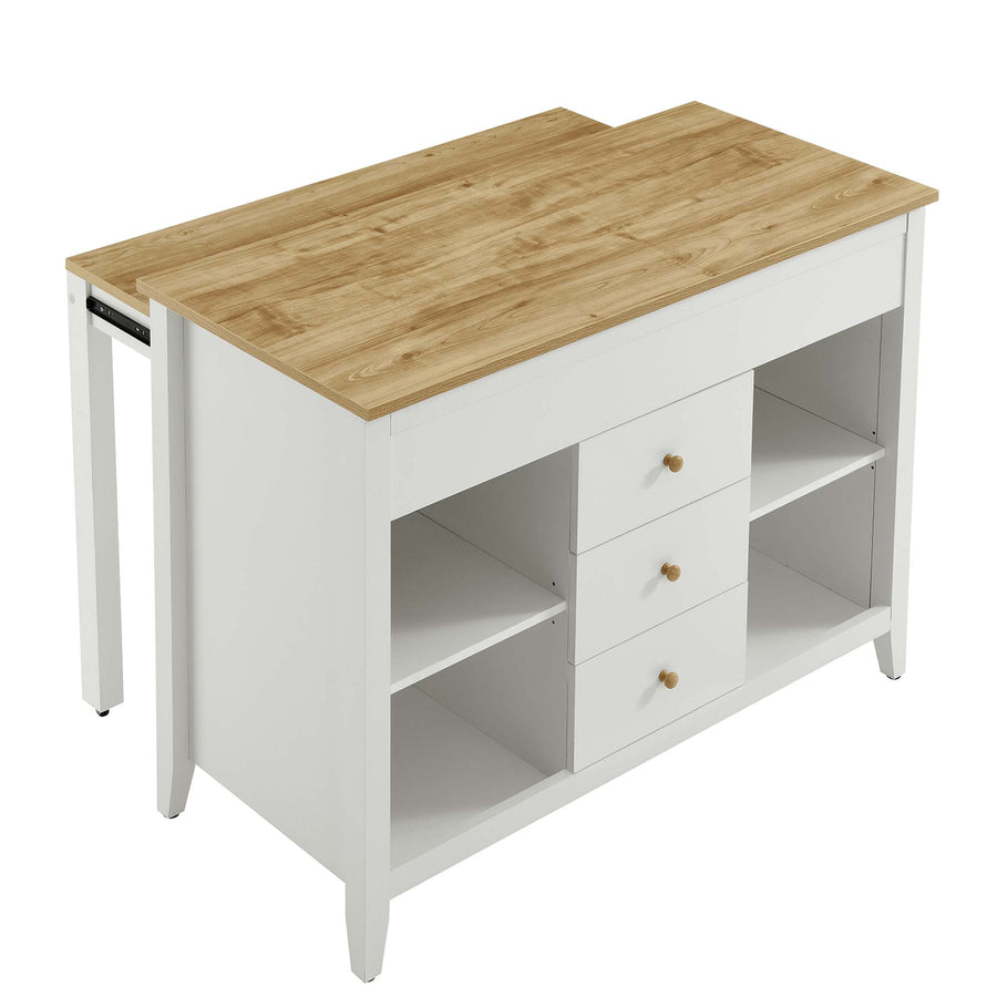 Dexter Kitchen Island in Oak White