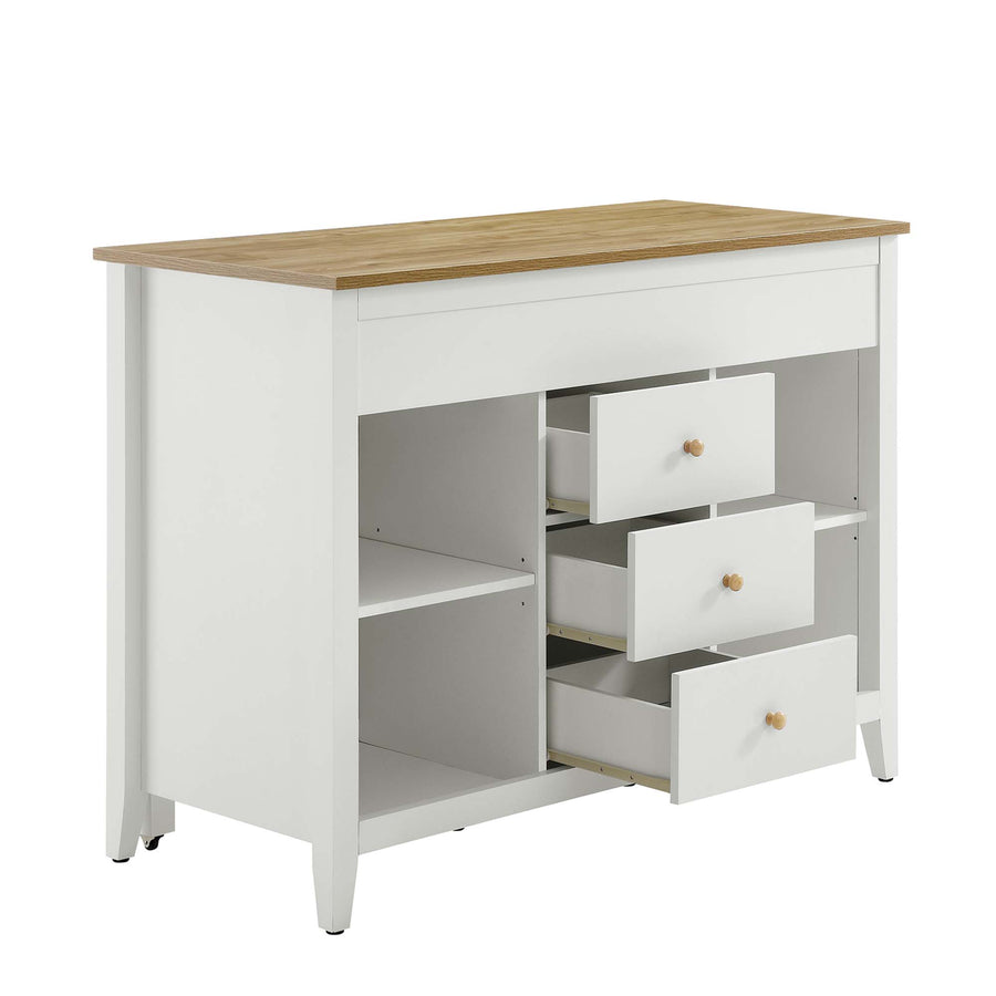 Dexter Kitchen Island in Oak White
