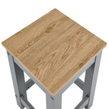 Vita 3-Piece Kitchen Island and Stool Set in Oak Gray