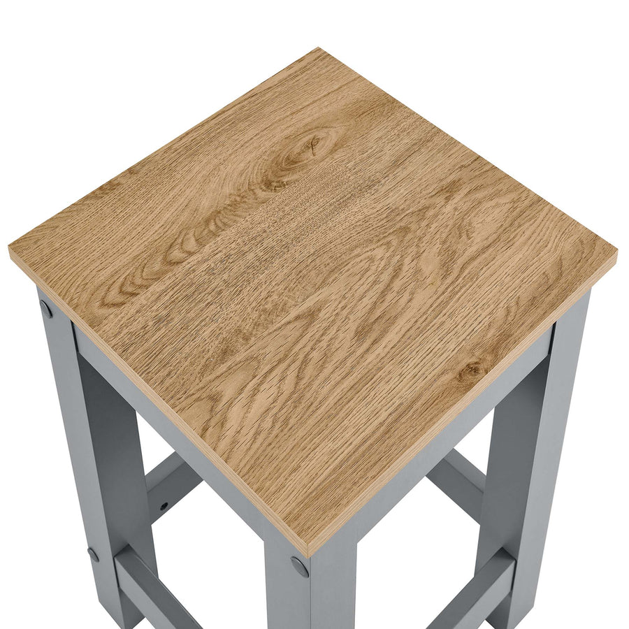 Vita 3-Piece Kitchen Island and Stool Set in Oak Gray