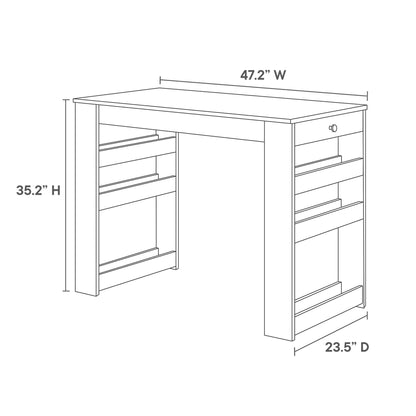 Galley 3-Piece Kitchen Island and Stool Set by Furniture For America