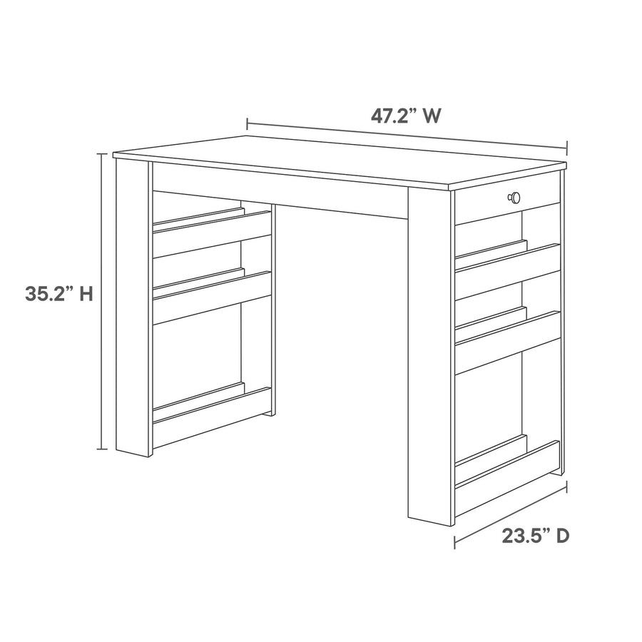 Vita 3-Piece Kitchen Island and Stool Set in Oak Gray
