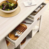 Cudillero 3-Piece Kitchen Island and Stool Set in White Maple