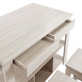 Cudillero 3-Piece Kitchen Island and Stool Set in White Maple