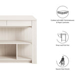 Cudillero 3-Piece Kitchen Island and Stool Set in White Maple