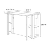 Cudillero 3-Piece Kitchen Island and Stool Set in White Maple