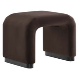 Benzoin Performance Velvet Waterfall Stool in Black Chocolate Brown