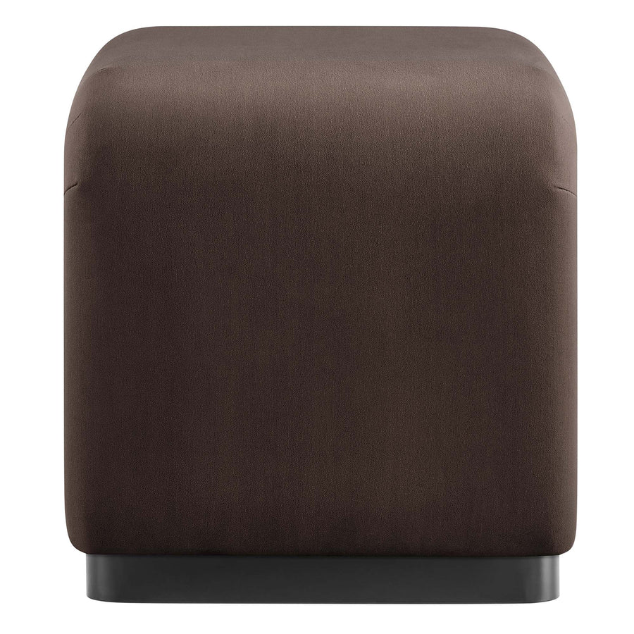 Benzoin Performance Velvet Waterfall Stool in Black Chocolate Brown