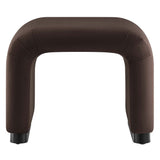 Benzoin Performance Velvet Waterfall Stool in Black Chocolate Brown