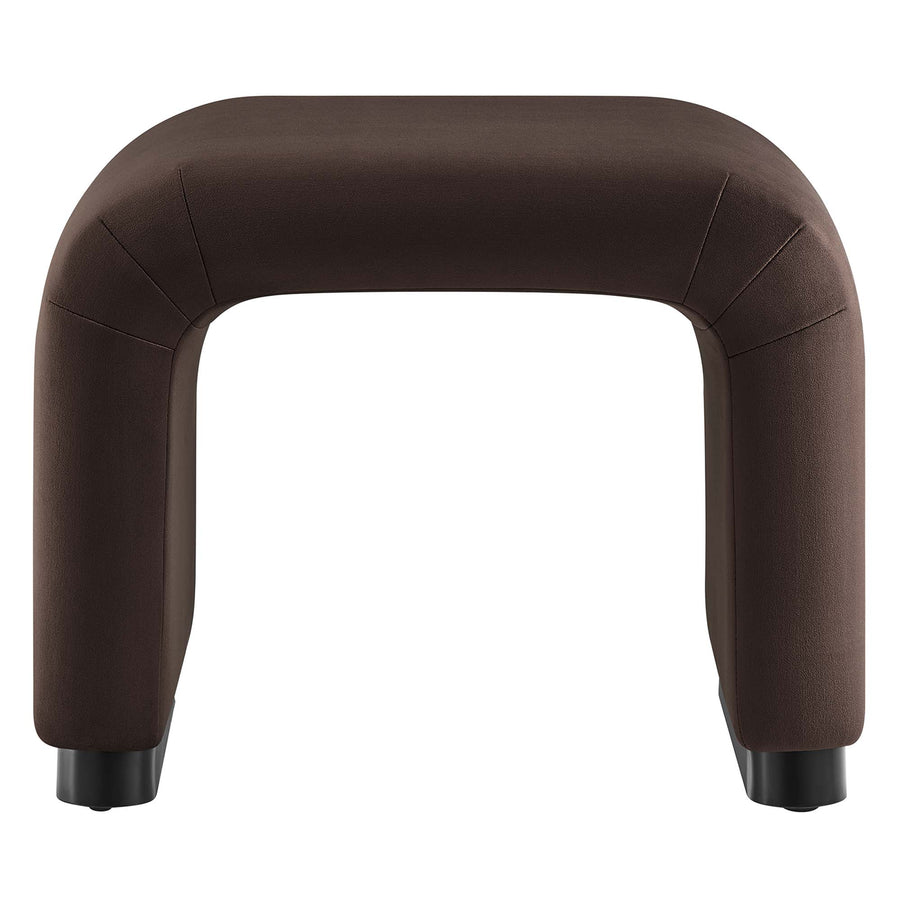 Benzoin Performance Velvet Waterfall Stool in Black Chocolate Brown