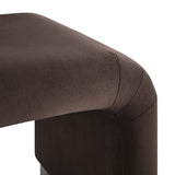 Benzoin Performance Velvet Waterfall Stool in Black Chocolate Brown