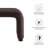 Benzoin Performance Velvet Waterfall Stool in Black Chocolate Brown