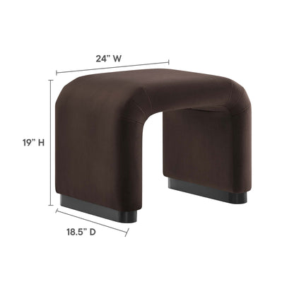 Koda Performance Velvet Waterfall Stool by Furniture For America