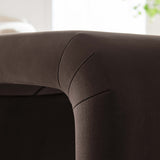 Benzoin Performance Velvet Waterfall Stool in Black Chocolate Brown