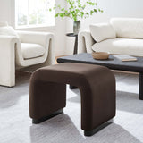 Benzoin Performance Velvet Waterfall Stool in Black Chocolate Brown
