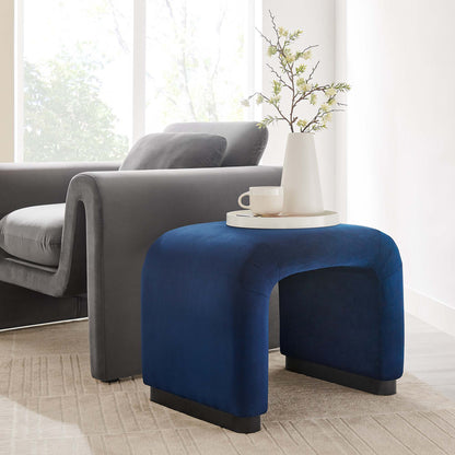 Koda Performance Velvet Waterfall Stool by Furniture For America