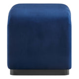 Benzoin Performance Velvet Waterfall Stool in Black Midnight Blue