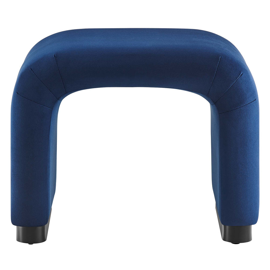 Benzoin Performance Velvet Waterfall Stool in Black Midnight Blue