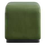 Benzoin Performance Velvet Waterfall Stool in Black Moss Green