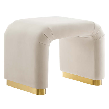 Koda Performance Velvet Waterfall Stool by Furniture For America