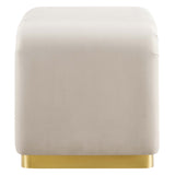 Benzoin Performance Velvet Waterfall Stool in Brass Almond