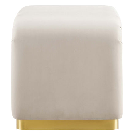 Koda Performance Velvet Waterfall Stool in Brass Almond