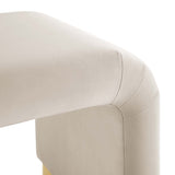 Benzoin Performance Velvet Waterfall Stool in Brass Almond