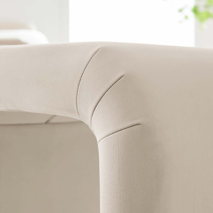 Koda Performance Velvet Waterfall Stool in Brass Almond