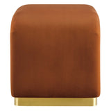 Benzoin Performance Velvet Waterfall Stool in Brass Rust