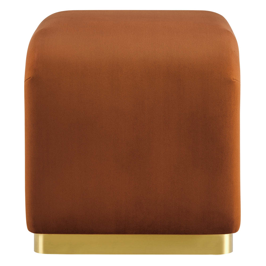 Benzoin Performance Velvet Waterfall Stool in Brass Rust