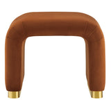 Benzoin Performance Velvet Waterfall Stool in Brass Rust