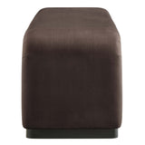 Benzoin Performance Velvet Waterfall Long Bench in Black Chocolate Brown