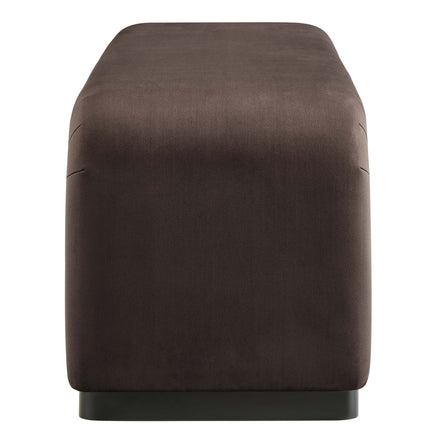 Koda Performance Velvet Waterfall Long Bench in Black Chocolate Brown