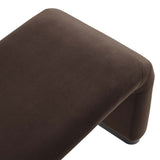 Benzoin Performance Velvet Waterfall Long Bench in Black Chocolate Brown