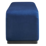 Benzoin Performance Velvet Waterfall Long Bench in Black Midnight Blue