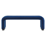 Benzoin Performance Velvet Waterfall Long Bench in Black Midnight Blue