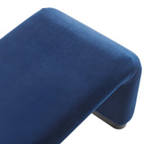 Benzoin Performance Velvet Waterfall Long Bench in Black Midnight Blue