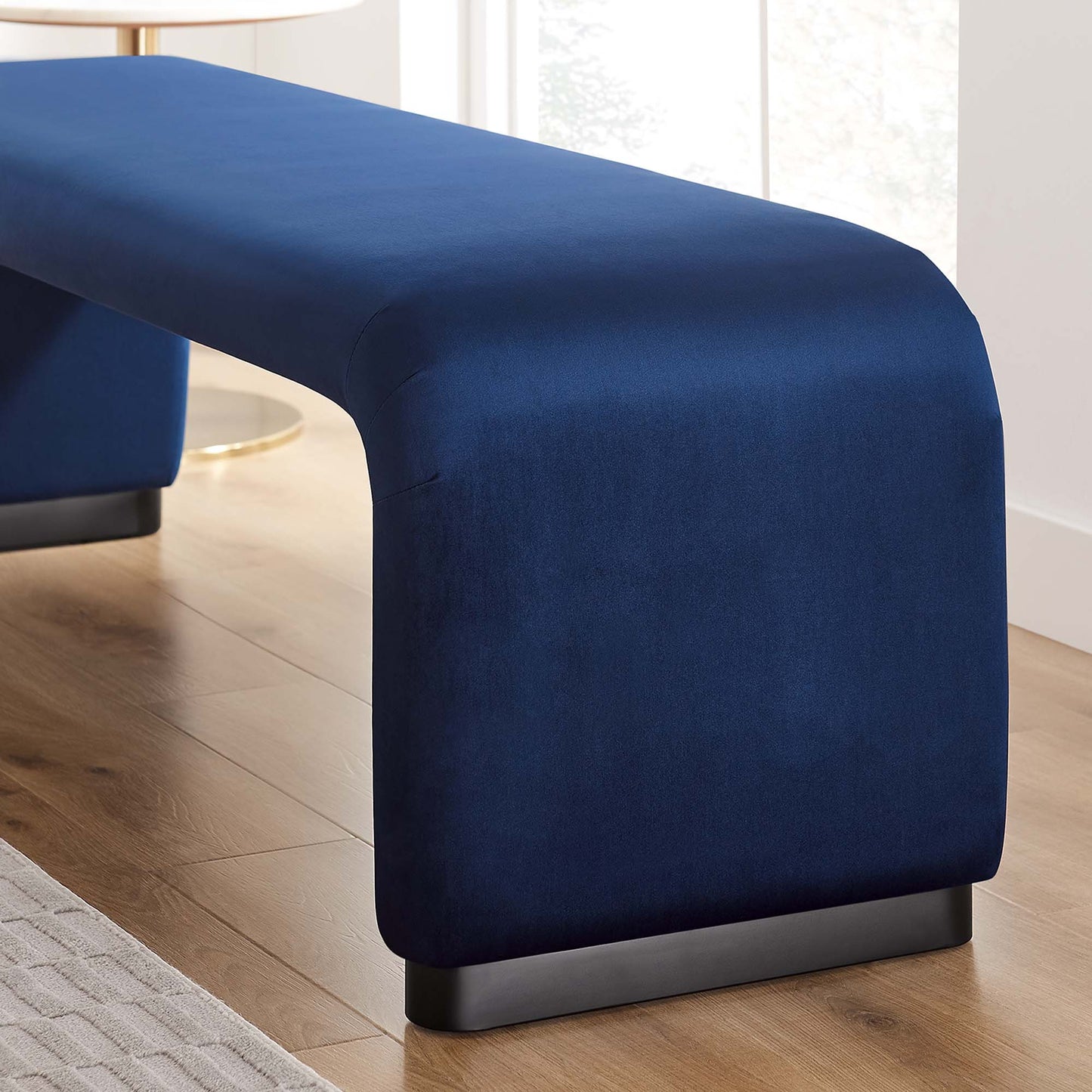 Koda Performance Velvet Waterfall Long Bench by Furniture For America