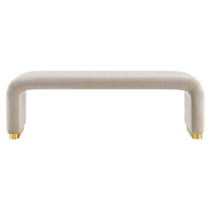 Koda Performance Velvet Waterfall Long Bench by Furniture For America