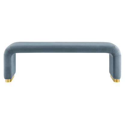 Koda Performance Velvet Waterfall Long Bench by Furniture For America