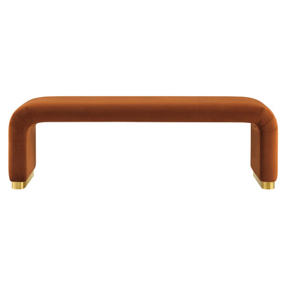Koda Performance Velvet Waterfall Long Bench by Furniture For America
