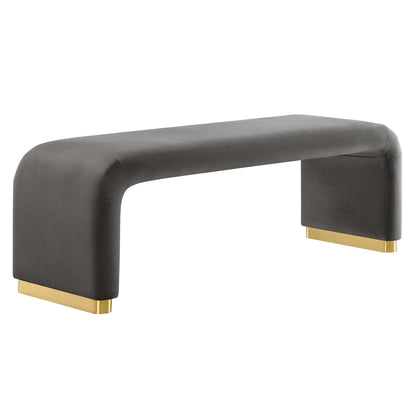 Koda Performance Velvet Waterfall Long Bench by Furniture For America