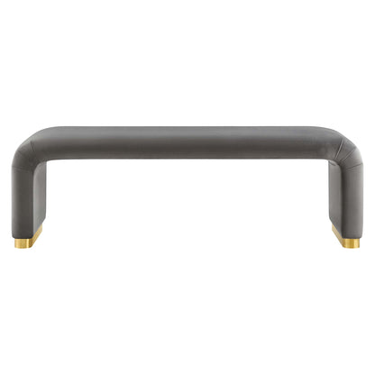 Koda Performance Velvet Waterfall Long Bench by Furniture For America