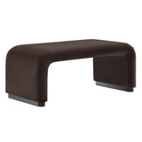 Benzoin Performance Velvet Waterfall Ottoman in Black Chocolate Brown