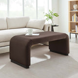 Benzoin Performance Velvet Waterfall Ottoman in Black Chocolate Brown