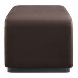 Benzoin Performance Velvet Waterfall Ottoman in Black Chocolate Brown