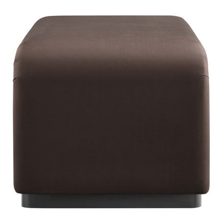 Koda Performance Velvet Waterfall Ottoman in Black Chocolate Brown